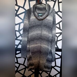 Maurices - Cowl-neck Sweater Dress w/ Zipper Accents - Gray, Black, Silver - XL